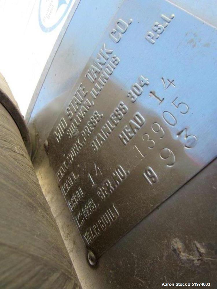 Used Mid States Tank Co. Stainless Steel