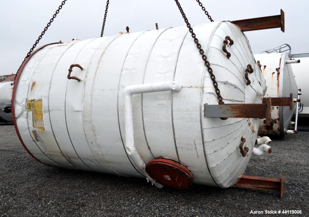 Used Midwest Fabricators Pressure Tank / Reactor, 4500 Gallon, 316 Stainless Steel, Vertical. 96" Diameter x 138" straight side, dished top and bottom. Internal rated 15 psi & Full Vacuum. Tranter st...