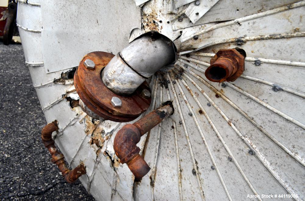Used Midwest Fabricators Pressure Tank / Reactor, 4500 Gallon, 316 Stainless Steel, Vertical. 96" Diameter x 138" straight side, dished top and bottom. Internal rated 15 psi & Full Vacuum. Tranter st...