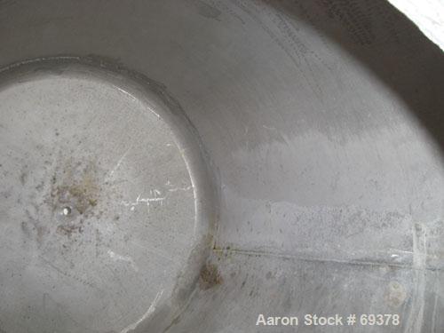 Used Mitternight Boiler Works Pressure Tank, 1136 Gallon, 304 Stainless Steel, Vertical. 60" diameter x 81" straight side, dish top and bottom. Internal rated 50 psi at 500 deg F. Openings: top 19" m...