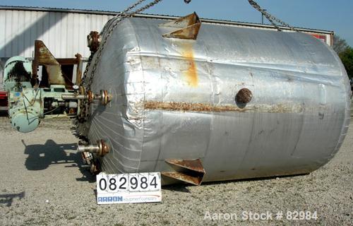USED: Modern Welding pressure tank, 4200 gallon, 316L stainless steel, vertical. 96" diameter x 125" straight side. Dished top and bottom. Internal rated 50 psi at 200 deg F. Lightnin agitator, model...