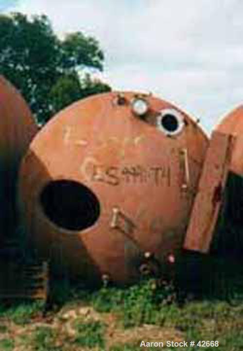 Used Mojonnier Tank, 1500 Gallon, Stainless Steel, Horizontal. Approximately 72" diameter x 101" straight side, dished ends. Insulated, carbon steel shell. End bottom bayonette style pipe heater. Ope...