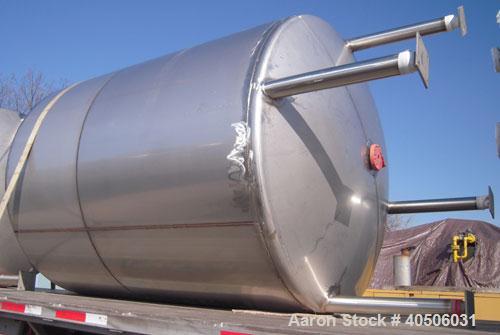 Unused- Mueller Pressure Tank, 2500 Gallon, Model "F", 304L Stainless steel, Vertical. 84" diameter x 96" straight side, dished top and bottom. Internal rated 15 psi at 200 deg.f., and -20 deg.f. at ...