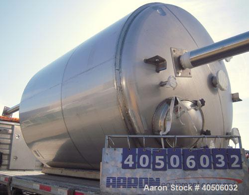 Unused- Mueller Pressure Tank, 2500 Gallon, Model "F", 304L Stainless steel, Vertical. 84" diameter x 96" straight side, dished top and bottom. Internal rated 15 psi at 200 deg.f., and -20 deg.f. at ...