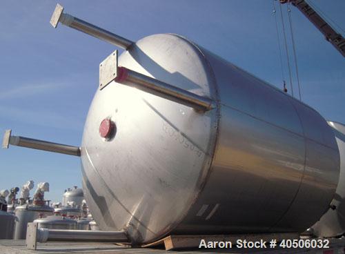 Unused- Mueller Pressure Tank, 2500 Gallon, Model "F", 304L Stainless steel, Vertical. 84" diameter x 96" straight side, dished top and bottom. Internal rated 15 psi at 200 deg.f., and -20 deg.f. at ...