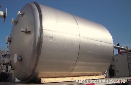 Unused- Mueller Pressure Tank, 2500 Gallon, Model "F", 304L Stainless steel, Vertical. 84" diameter x 96" straight side, dished top and bottom. Internal rated 15 psi at 200 deg.f., and -20 deg.f. at ...