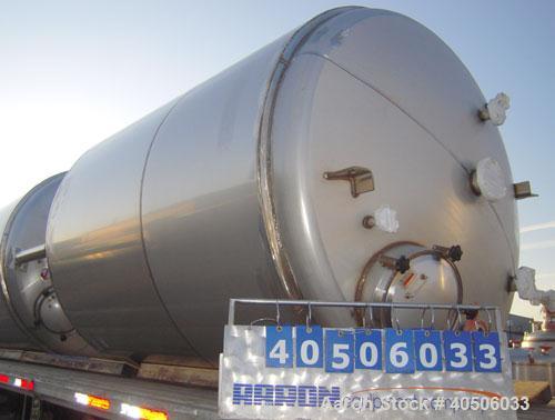 Unused- Mueller Pressure Tank, 2500 Gallon, Model "F", 304L Stainless steel, Vertical. 84" diameter x 96" straight side, dished top and bottom. Internal rated 15 psi at 200 deg.f., and -20 deg.f. at ...