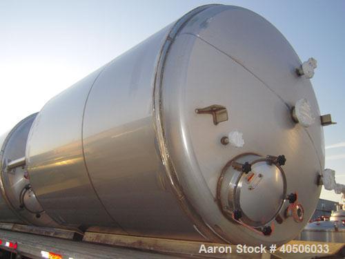 Unused- Mueller Pressure Tank, 2500 Gallon, Model "F", 304L Stainless steel, Vertical. 84" diameter x 96" straight side, dished top and bottom. Internal rated 15 psi at 200 deg.f., and -20 deg.f. at ...