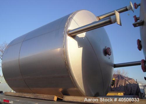 Unused- Mueller Pressure Tank, 2500 Gallon, Model "F", 304L Stainless steel, Vertical. 84" diameter x 96" straight side, dished top and bottom. Internal rated 15 psi at 200 deg.f., and -20 deg.f. at ...