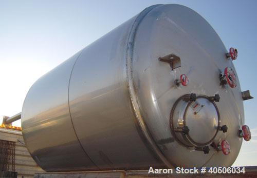 Unused- Mueller Pressure Tank, 2500 Gallon, Model "F", 304L Stainless steel, Vertical. 84" diameter x 96" straight side, dished top and bottom. Internal rated 15 psi at 200 deg.f., and -20 deg.f. at ...