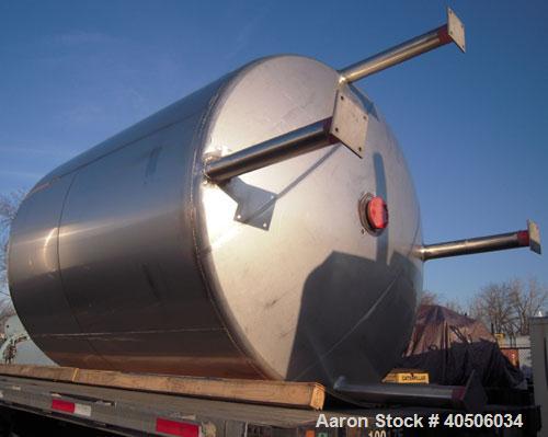 Unused- Mueller Pressure Tank, 2500 Gallon, Model "F", 304L Stainless steel, Vertical. 84" diameter x 96" straight side, dished top and bottom. Internal rated 15 psi at 200 deg.f., and -20 deg.f. at ...