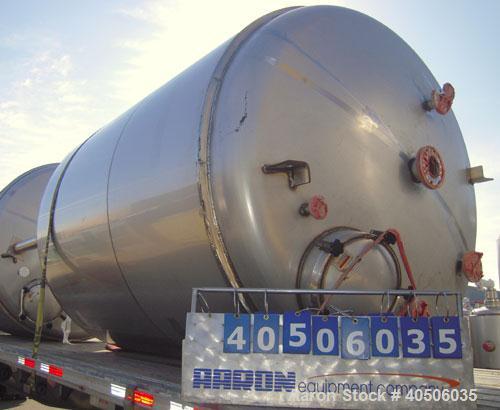 Unused- Mueller Pressure Tank, 2500 Gallon, Model "F", 304L Stainless steel, Vertical. 84" diameter x 96" straight side, dished top and bottom. Internal rated 15 psi at 200 deg.f., and -20 deg.f. at ...