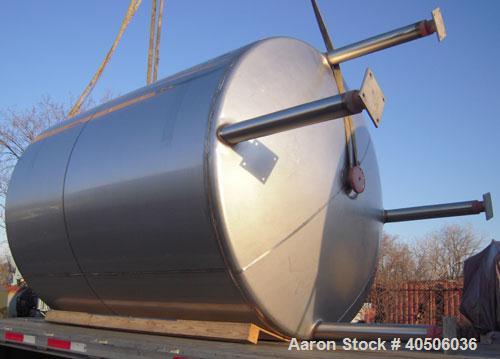 Unused- Mueller Pressure Tank, 2500 Gallon, Model "F", 304L Stainless steel, Vertical. 84" diameter x 96" straight side, dished top and bottom. Internal rated 15 psi at 200 deg F and -20 deg F at 15 ...