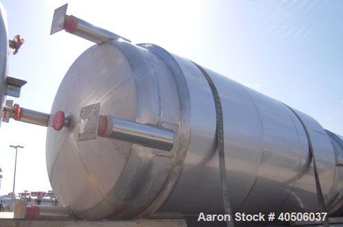 Unused- Mueller Pressure Tank, 2500 Gallon, Model "F", 304L stainless steel, vertical. 72" diameter x 144" straight side, di...