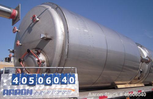 Unused- Mueller Pressure Tank, 2,500 Gallon, Model "F", 304 stainless steel, vertical. 72" diameter x 144" straight side, dished top and bottom. Internal rated 30 psi at 350 deg F and -20 deg F at 30...