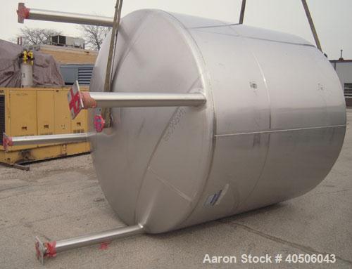 Unused- Mueller Tank, 3000 Gallon, Model "F", 304L Stainless steel, Vertical. 96" diameter x 86" straight side, dished top and bottom. Internal rated  to 250 deg.f.. Insulated with foamglas, and stai...