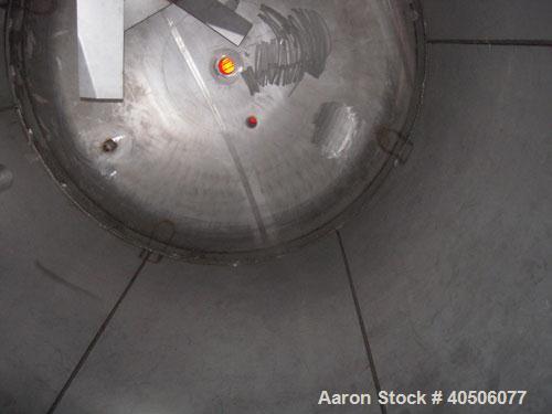 Unused- Mueller Pressure Tank, 2,500 Gallon, Model "F", 304L Stainless steel, Vertical. 90" diameter x 79" straight side, 2:1 elliptical top and bottom. Equipped with a 2 HP agitator.  Serial #357210...