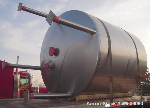 Unused- Mueller Pressure Tank, 2,500 Gallon, Model "F", 304L stainless steel, vertical. 90" diameter x 79" straight side, 2:1 elliptical top and bottom. Internal rated 30 psi at 160 deg F and -20 deg...