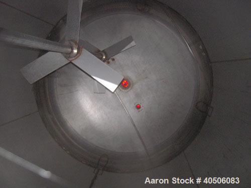 Unused- Mueller Pressure Tank, 2,500 Gallon, Model "F", 304L stainless steel, vertical. 90" diameter x 79" straight side, 2:1 elliptical top and bottom. Internal rated 30 psi at 160 deg F and -20 deg...