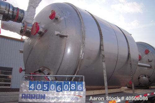 Unused- Mueller Pressure Tank, 2,500 Gallon, Model "F", 304L Stainless steel, Vertical. 90" diameter x 79" straight side, 2:1 elliptical top and bottom. Internal rated 30 psi at 160 deg F and -20 deg...