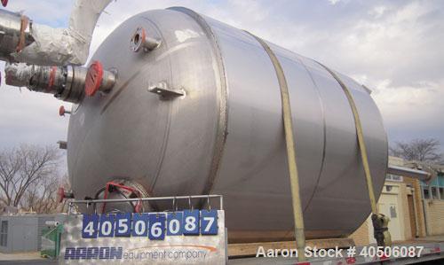 Unused- Mueller Pressure Tank, 2,500 Gallon, Model "F", 304L stainless steel, vertical. 90" diameter x 79" straight side, 2:1 elliptical top and bottom. Internal rated 30 psi at 160 deg F and -20 deg...