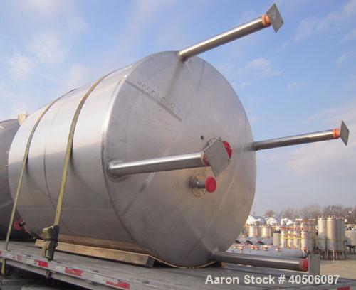 Unused- Mueller Pressure Tank, 2,500 Gallon, Model "F", 304L stainless steel, vertical. 90" diameter x 79" straight side, 2:1 elliptical top and bottom. Internal rated 30 psi at 160 deg F and -20 deg...