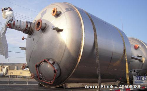 Unused- Mueller Pressure Tank, 2,500 Gallon, Model "F", 304L stainless steel, vertical. 90" diameter x 79" straight side, 2:...