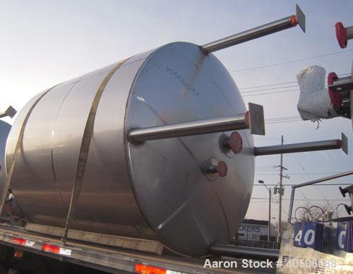 Unused- Mueller Pressure Tank, 2,500 Gallon, Model "F", 304L stainless steel, vertical. 90" diameter x 79" straight side, 2:...