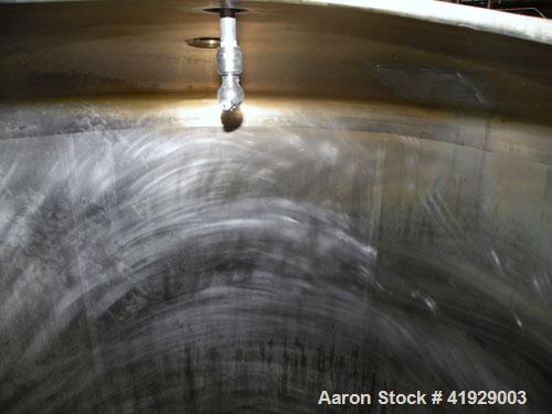 Used Mueller Tank, 2000 Gallon, Model F, Stainless Steel, Vertical. 76" diameter x 106" straight side, dished top and bottom. Openings top (3) 3" tri-clamp, 4" vent, 8" drive (capped), 24" manway wit...