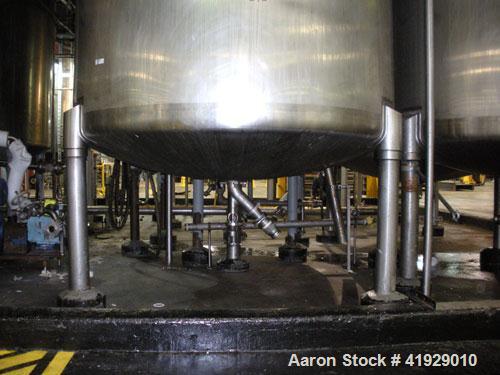Used Mueller Tank, 2000 Gallon, Model F, Stainless Steel, Vertical. 76" diameter x 106" straight side, dished top and bottom. Openings top 2" tri-clamp, 3" tri-clamp, 4" vent, 8" drive (capped), (2) ...
