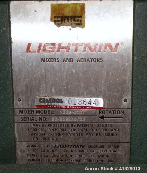 Used Mueller Tank, 2000 Gallon, Model F, Stainless Steel, Vertical. 76" diameter x 106" straight side, dished top and bottom. Off center top entering angled Lightnin manual variable speed agitator, m...