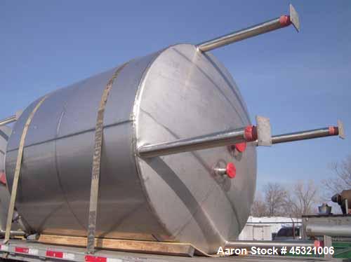 Unused- Mueller Pressure Tank, 2,500 Gallon, Model "F", 304L stainless steel, vertical. 90" diameter x 79" straight side, 2:1 elliptical top and bottom. Internal rated 30 psi at 160 deg F and -20 deg...