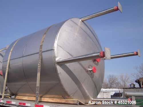 Unused- Mueller Pressure Tank, 2,500 Gallon, Model "F", 304L stainless steel, vertical. 90" diameter x 79" straight side, 2:...