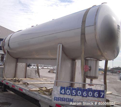 Unused- Mueller Coalescer Pressure Tank, 1600 Gallon, Model "H", 304L stainless steel, horizontal. 48" diameter x 204" straight side, (1) dished bolt on end with davit arm, (1) dished end. Internal r...