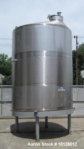 Used- 3000 Gallon Stainless Steel Mueller Vertical Partially Jacketed Tank