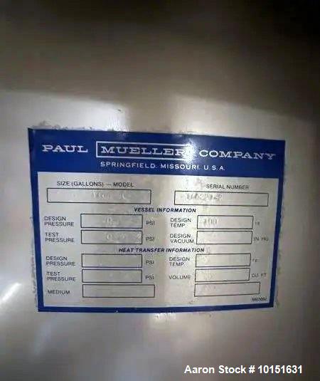 Used Mueller 4,950 Gallon Stainless Steel Tank | Vertical Skirted Process Vessel