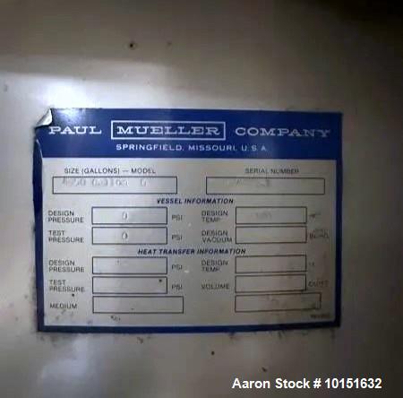 Mueller 4,950 Gallon Stainless Steel Storage Tank – Vertical Skirted