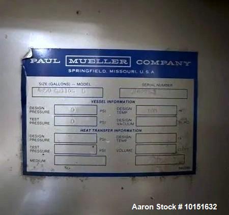 Mueller 4,950 Gallon Stainless Steel Storage Tank – Vertical Skirted