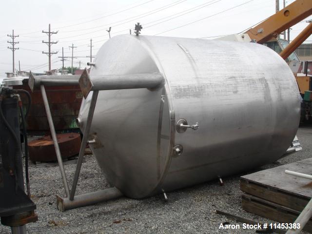 Used 3000 Gallon Mueller Twin Motion Processor. 316 stainless steel construction. 90" diameter x 107" straight side, dish top, 27" deep cone bottom. Jacketed on bottom and up straight side for 90 psi...
