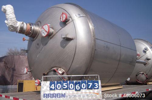 Unused- Mueller Pressure Tank, 2,500 Gallon, Model "F", 304L Stainless steel, Vertical. 90" diameter x 79" straight side, 2:...