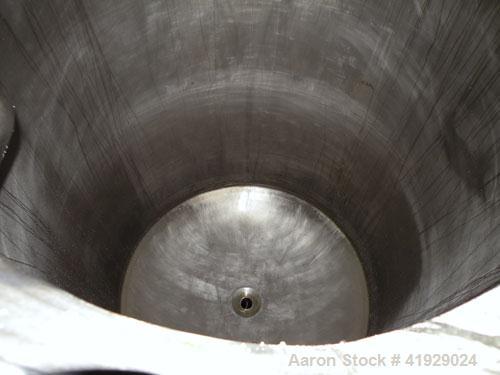 Used Mueller Tank, 2000 Gallon, 316 Stainless Steel, Vertical. 76" diameter x 106" straight side, dished top and bottom. (1) Spray nozzle. Openings top (2) 3" tri-clamp, 4" vent, 8" drive (capped), 2...