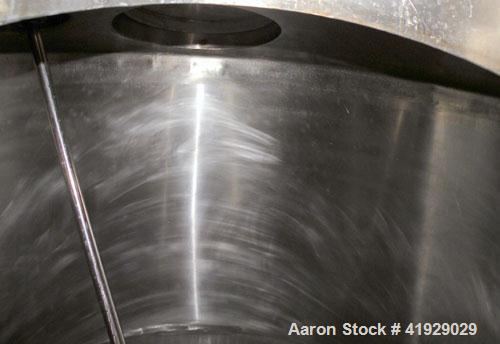 Used Mueller Tank, 2000 Gallon, Model F, 316 Stainless Steel, Vertical. 76" diameter x 106" straight side, dished top and bottom. Off center top entering angled Lightnin manual variable speed agitato...