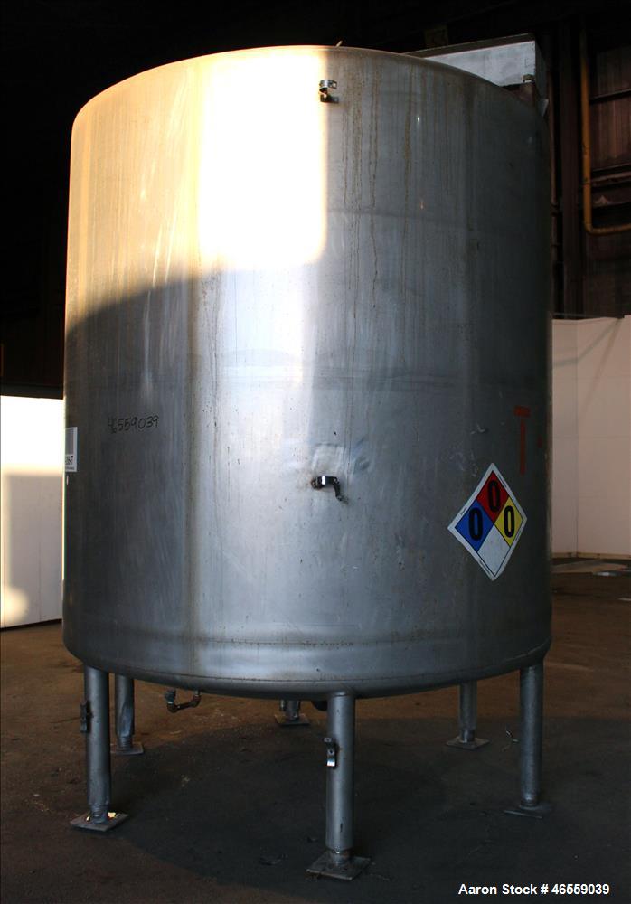 Used Mueller Tank, Approximate 3,500 Gallon, 304 Stainless Steel, Vertical. 304 Stainless steel jacket. Approximate 96" diameter x 102" straight side. Flat welded top, dished bottom. Openings top: 30...