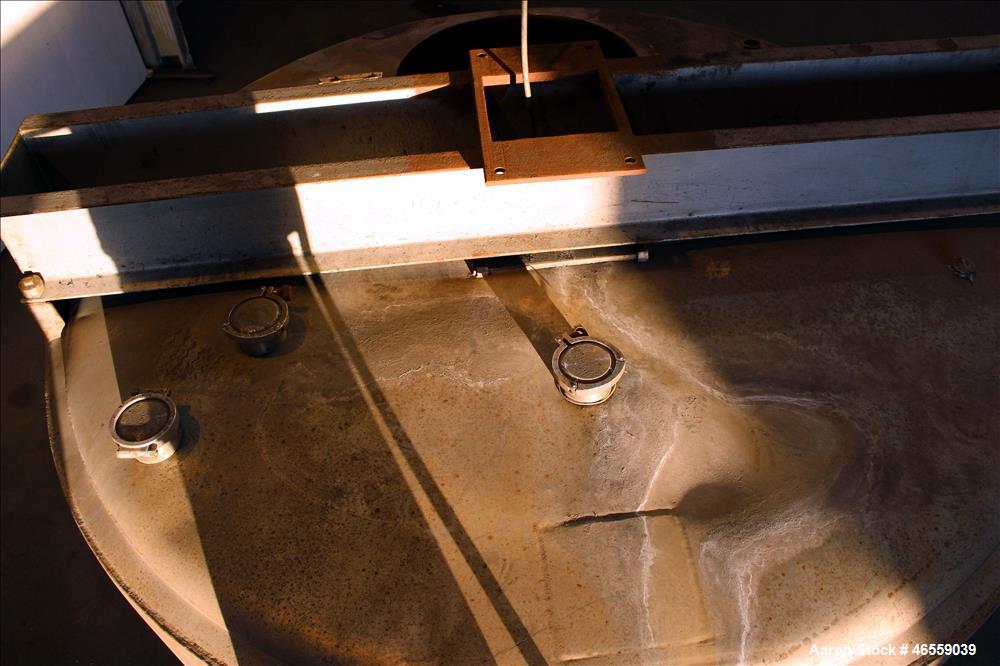 Used Mueller Tank, Approximate 3,500 Gallon, 304 Stainless Steel, Vertical. 304 Stainless steel jacket. Approximate 96" diameter x 102" straight side. Flat welded top, dished bottom. Openings top: 30...