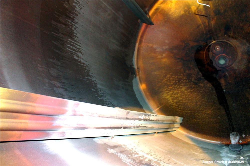 Used Mueller Tank, Approximate 3,500 Gallon, 304 Stainless Steel, Vertical. 304 Stainless steel jacket. Approximate 96" diameter x 102" straight side. Flat welded top, dished bottom. Openings top: 30...