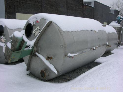 USED: Mueller tank, 3000 gallon, 304 stainless steel, vertical. 7' diameter x 10'6" straight side. Dish top and bottom. Lightnin agitator, model 72-C-5, ratio 21.2:1, output 84 rpm. 4 blade turbine d...