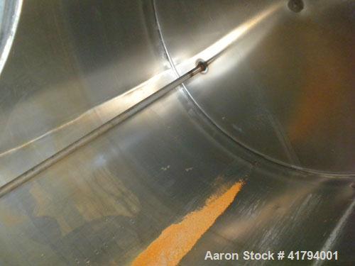 Used Ace Processing Equipment Company Tank, 1000 Gallon, Model CVS, 316 Stainless Steel, Vertical. 66" diameter x 68" straight side. Flat top, sloped bottom. Top openings: (2) 2" NPT, 1" NPT, 3" open...