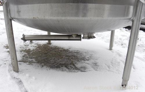 Used Lake Process Systems Tank, 1000 Gallon, Model LPS-1000, 304 Stainless Steel, Vertical. 60" diameter x 72" straight side, dish top and bottom. (1) Spray ball. Openings top (3) 2", 1-1/2", 19" man...