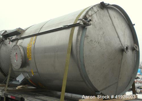 Used Tank, 2800 Gallon, 316 Stainless Steel, Vertical. 84" diameter x 116" straight side, slight cone top, coned bottom. Openings: top (2) 3"; side 24" manway with bolt on cover; 3-1/2" NPT center bo...