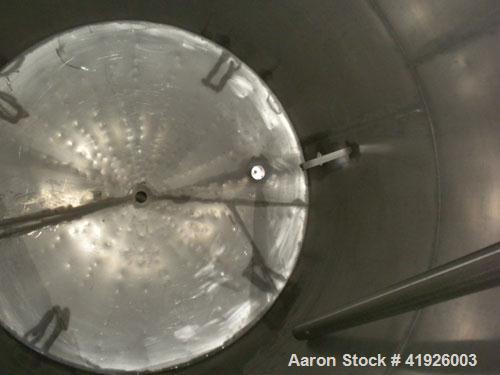 Used Tank, 2800 Gallon, 316 Stainless Steel, Vertical. 84" diameter x 116" straight side, slight cone top, coned bottom. Openings: top (2) 3"; side 24" manway with bolt on cover; 3-1/2" NPT center bo...